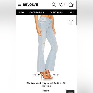 MOTHER Denim The Weekender Fray size 27 in Action Shot wash